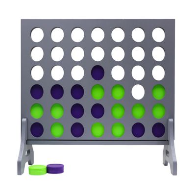 Tailgating Pros Premium Grey Giant Four in a Row with Carrying Case - Jumbo Oversized Outdoor Yard Game - Connect Multiple Pucks in a Row to Win - Many Puck Colors Available!