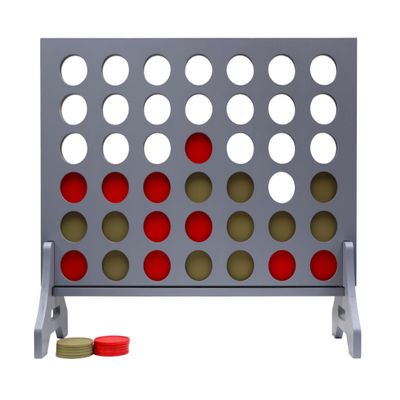 Tailgating Pros Premium Grey Giant Four in a Row with Carrying Case - Jumbo Oversized Outdoor Yard Game - Connect Multiple Pucks in a Row to Win - Many Puck Colors Available!