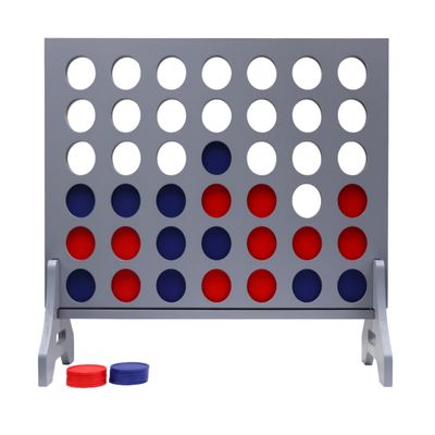 Tailgating Pros Premium Grey Giant Four in a Row with Carrying Case - Jumbo Oversized Outdoor Yard Game - Connect Multiple Pucks in a Row to Win - Many Puck Colors Available!