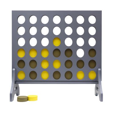 Tailgating Pros Premium Grey Giant Four in a Row with Carrying Case - Jumbo Oversized Outdoor Yard Game - Connect Multiple Pucks in a Row to Win - Many Puck Colors Available!