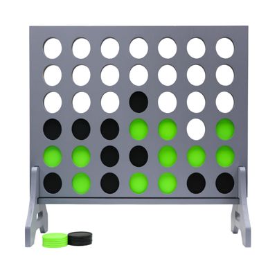 Tailgating Pros Premium Grey Giant Four in a Row with Carrying Case - Jumbo Oversized Outdoor Yard Game - Connect Multiple Pucks in a Row to Win - Many Puck Colors Available!