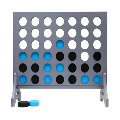 Tailgating Pros Premium Grey Giant Four in a Row with Carrying Case - Jumbo Oversized Outdoor Yard Game - Connect Multiple Pucks in a Row to Win - Many Puck Colors Available!