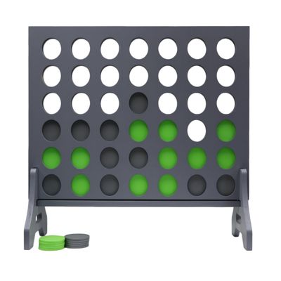 Tailgating Pros Premium Grey Giant Four in a Row with Carrying Case - Jumbo Oversized Outdoor Yard Game - Connect Multiple Pucks in a Row to Win - Many Puck Colors Available!