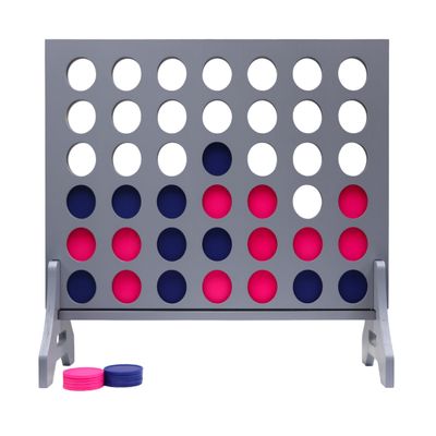 Tailgating Pros Premium Grey Giant Four in a Row with Carrying Case - Jumbo Oversized Outdoor Yard Game - Connect Multiple Pucks in a Row to Win - Many Puck Colors Available!