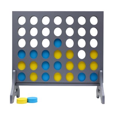 Tailgating Pros Premium Grey Giant Four in a Row with Carrying Case - Jumbo Oversized Outdoor Yard Game - Connect Multiple Pucks in a Row to Win - Many Puck Colors Available!
