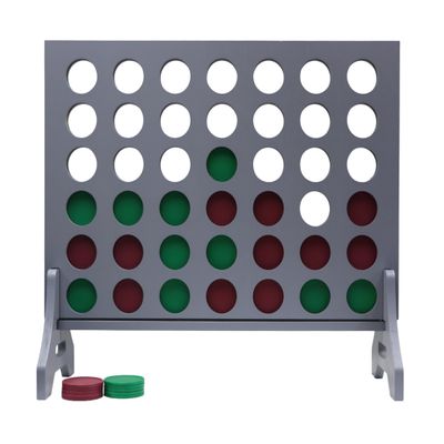 Tailgating Pros Premium Grey Giant Four in a Row with Carrying Case - Jumbo Oversized Outdoor Yard Game - Connect Multiple Pucks in a Row to Win - Many Puck Colors Available!