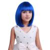 DUDUWIG Girls Blue Bob Wig with Bangs for Kids - Short Straight Blue Wig with Hairnet Include view 3