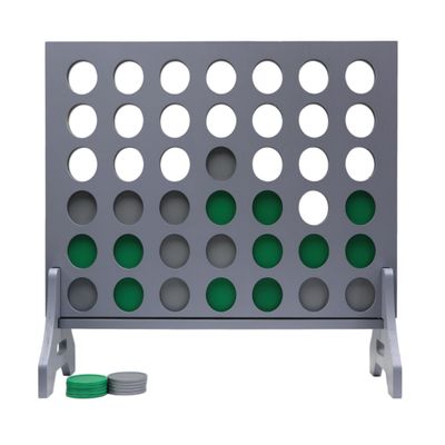 Tailgating Pros Premium Grey Giant Four in a Row with Carrying Case - Jumbo Oversized Outdoor Yard Game - Connect Multiple Pucks in a Row to Win - Many Puck Colors Available!