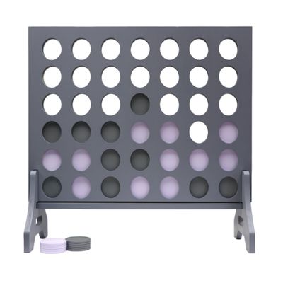Tailgating Pros Premium Grey Giant Four in a Row with Carrying Case - Jumbo Oversized Outdoor Yard Game - Connect Multiple Pucks in a Row to Win - Many Puck Colors Available!