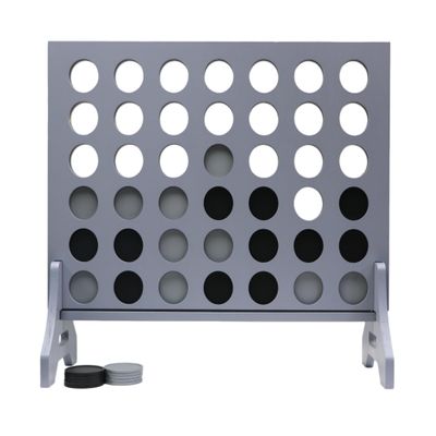 Tailgating Pros Premium Grey Giant Four in a Row with Carrying Case - Jumbo Oversized Outdoor Yard Game - Connect Multiple Pucks in a Row to Win - Many Puck Colors Available!
