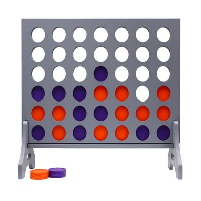 Tailgating Pros Premium Grey Giant Four in a Row with Carrying Case - Jumbo Oversized Outdoor Yard Game - Connect Multiple Pucks in a Row to Win - Many Puck Colors Available!