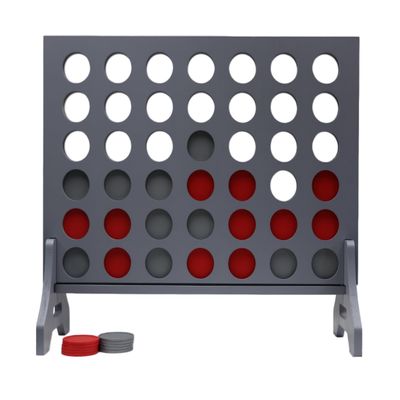 Tailgating Pros Premium Grey Giant Four in a Row with Carrying Case - Jumbo Oversized Outdoor Yard Game - Connect Multiple Pucks in a Row to Win - Many Puck Colors Available!