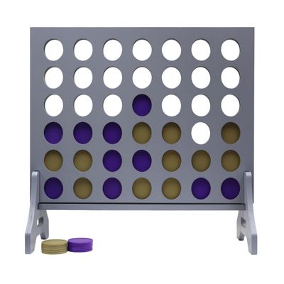 Tailgating Pros Premium Grey Giant Four in a Row with Carrying Case - Jumbo Oversized Outdoor Yard Game - Connect Multiple Pucks in a Row to Win - Many Puck Colors Available!