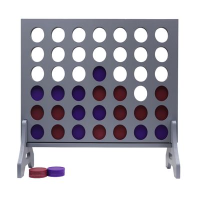 Tailgating Pros Premium Grey Giant Four in a Row with Carrying Case - Jumbo Oversized Outdoor Yard Game - Connect Multiple Pucks in a Row to Win - Many Puck Colors Available!