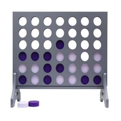 Tailgating Pros Premium Grey Giant Four in a Row with Carrying Case - Jumbo Oversized Outdoor Yard Game - Connect Multiple Pucks in a Row to Win - Many Puck Colors Available!