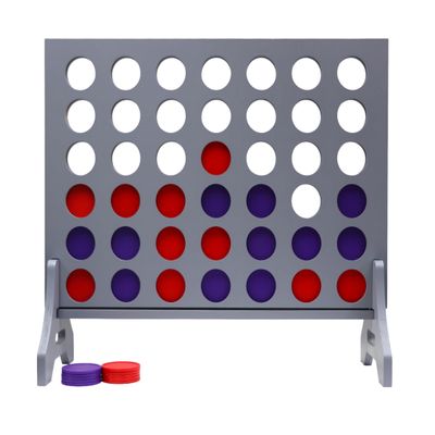 Tailgating Pros Premium Grey Giant Four in a Row with Carrying Case - Jumbo Oversized Outdoor Yard Game - Connect Multiple Pucks in a Row to Win - Many Puck Colors Available!