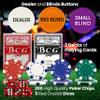 SereneLife Poker Chip Set for Texas Holdem, Blackjack Gambling- 11.5 Gram Casino Chips Set w/Aluminum Case, Playing Cards, Button, Dice- 200 PCS (Silver) view 2