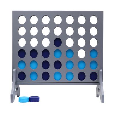 Tailgating Pros Premium Grey Giant Four in a Row with Carrying Case - Jumbo Oversized Outdoor Yard Game - Connect Multiple Pucks in a Row to Win - Many Puck Colors Available!
