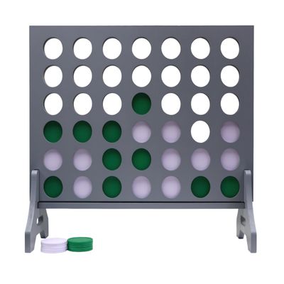 Tailgating Pros Premium Grey Giant Four in a Row with Carrying Case - Jumbo Oversized Outdoor Yard Game - Connect Multiple Pucks in a Row to Win - Many Puck Colors Available!