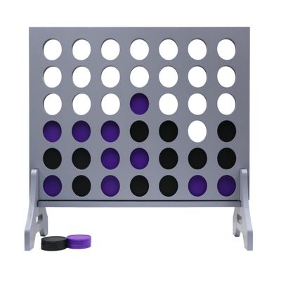 Tailgating Pros Premium Grey Giant Four in a Row with Carrying Case - Jumbo Oversized Outdoor Yard Game - Connect Multiple Pucks in a Row to Win - Many Puck Colors Available!