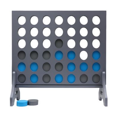 Tailgating Pros Premium Grey Giant Four in a Row with Carrying Case - Jumbo Oversized Outdoor Yard Game - Connect Multiple Pucks in a Row to Win - Many Puck Colors Available!