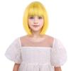 DUDUWIG Yellow Wig Short Straight Yellow Bob Wig with Bangs Hairnet Include (Small Size) view 2