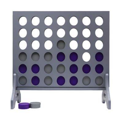 Tailgating Pros Premium Grey Giant Four in a Row with Carrying Case - Jumbo Oversized Outdoor Yard Game - Connect Multiple Pucks in a Row to Win - Many Puck Colors Available!