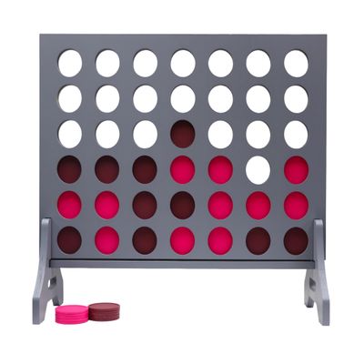 Tailgating Pros Premium Grey Giant Four in a Row with Carrying Case - Jumbo Oversized Outdoor Yard Game - Connect Multiple Pucks in a Row to Win - Many Puck Colors Available!