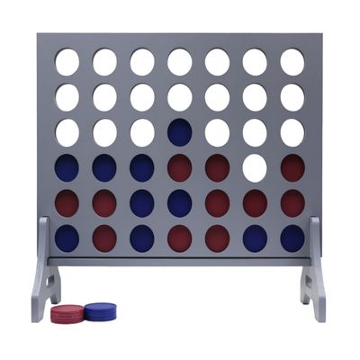 Tailgating Pros Premium Grey Giant Four in a Row with Carrying Case - Jumbo Oversized Outdoor Yard Game - Connect Multiple Pucks in a Row to Win - Many Puck Colors Available!