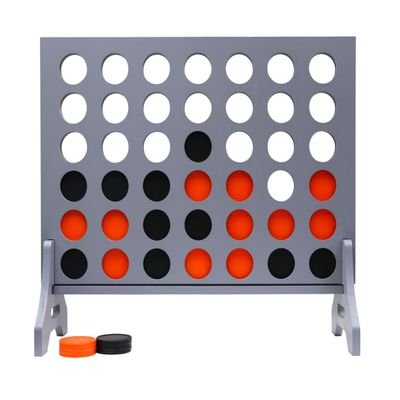 Tailgating Pros Premium Grey Giant Four in a Row with Carrying Case - Jumbo Oversized Outdoor Yard Game - Connect Multiple Pucks in a Row to Win - Many Puck Colors Available!