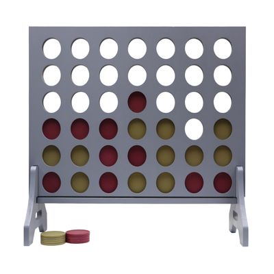 Tailgating Pros Premium Grey Giant Four in a Row with Carrying Case - Jumbo Oversized Outdoor Yard Game - Connect Multiple Pucks in a Row to Win - Many Puck Colors Available!