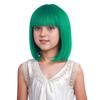 DUDUWIG Girls Green Bob Wig Child Bob Wig Green Wigs Short Straight Wig with Bangs for Kids Hairnet Include view 1