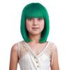 DUDUWIG Girls Green Bob Wig Child Bob Wig Green Wigs Short Straight Wig with Bangs for Kids Hairnet Include view 2