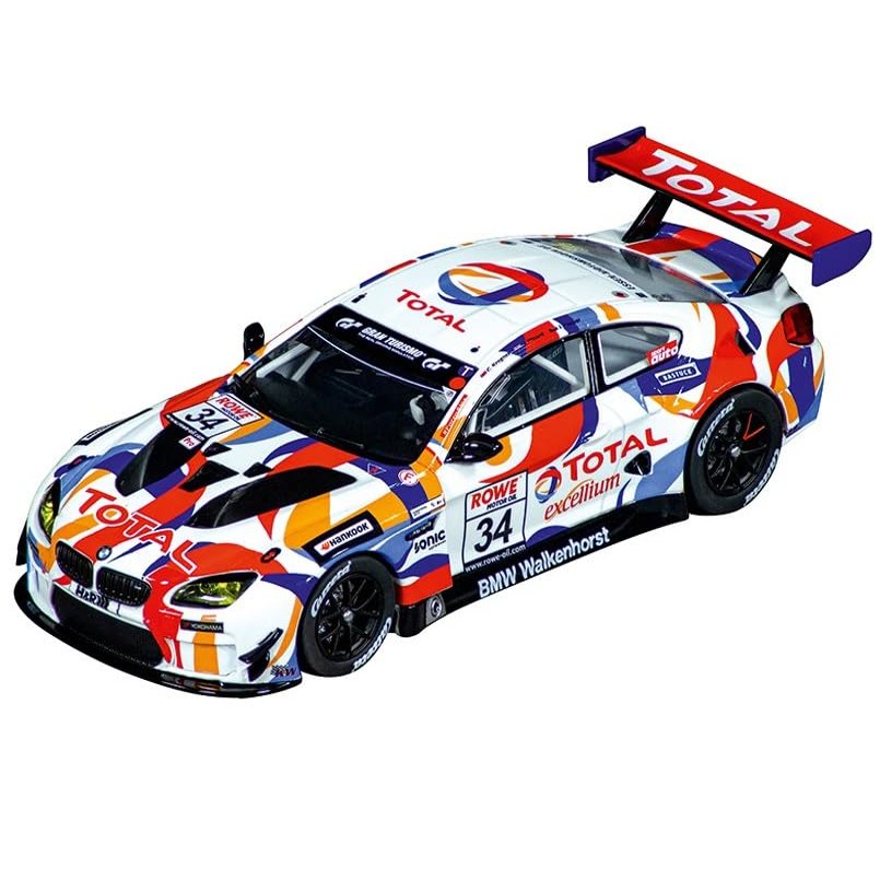 Carrera 27698 BMW M6 GT3 Walkenhorst Motor Sport No.34 1:32 Scale Analog Slot Car Racing Vehicle for Carrera Evolution Slot Car Race Tracks