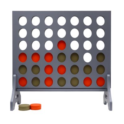 Tailgating Pros Premium Grey Giant Four in a Row with Carrying Case - Jumbo Oversized Outdoor Yard Game - Connect Multiple Pucks in a Row to Win - Many Puck Colors Available!