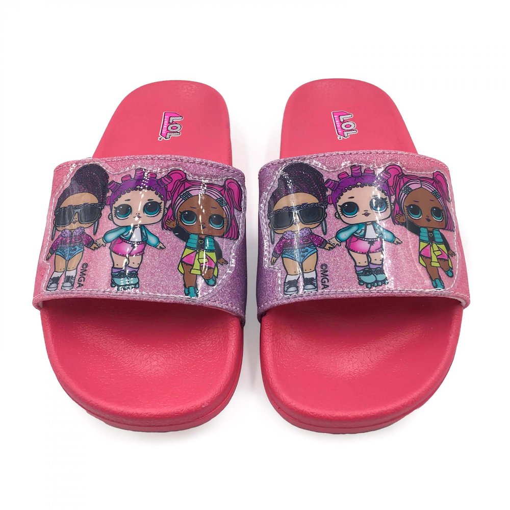 Ground Up International LOL Surprise Dolls Fashonista Girl's Slide Sandals (Large, us_footwear_size_system, big_kid, alpha, medium, large)