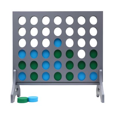 Tailgating Pros Premium Grey Giant Four in a Row with Carrying Case - Jumbo Oversized Outdoor Yard Game - Connect Multiple Pucks in a Row to Win - Many Puck Colors Available!