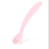 100% Food Grade Silicone BABY Spoon and Fork set|First Stage self feeding Baby Self Feeding Spoons 6+ Months| Toddler Baby Utensils 6-12 Months (Dark Pink) view 1