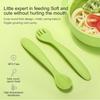 100% Food Grade Silicone BABY Spoon and Fork set|First Stage self feeding Baby Self Feeding Spoons 6+ Months| Toddler Baby Utensils 6-12 Months (Dark Pink) view 3