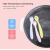 100% Food Grade Silicone BABY Spoon and Fork set|First Stage self feeding Baby Self Feeding Spoons 6+ Months| Toddler Baby Utensils 6-12 Months (Dark Pink) view 4