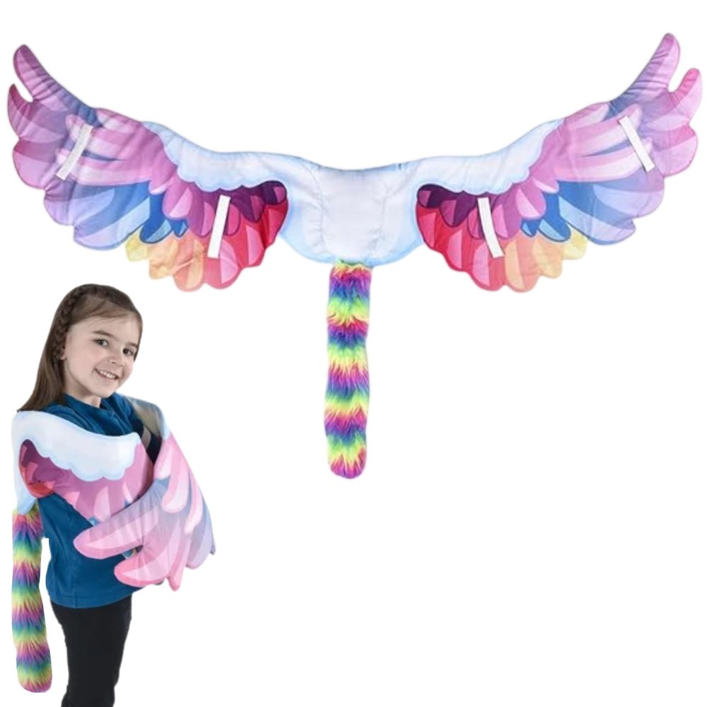 Forest & Twelfth 55" Pegasus Wings Cosplay Wings for Imaginative Playtime and Magical Adventures, Soft Fairy Wings for Kids White