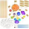 100 Pieces Solar System Model Foam Ball Kit Includes Mixed Sized Polystyrene Balls Toothpick Flag Bamboo Sticks Painting Brushes for School Science Project DIY Planet Handcraft view 1