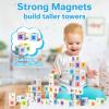 Asago Magnetic Blocks ABC 123 Alphabet Colorful Printed, Building Blocks for Toddler 1-3, Magnet Cubes Sensory Toys, Preschool Early Learning Number,Letter,Animals,Education for Kids Age 1 2 3 view 3