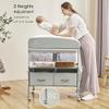 BabyBond Portable Baby Changing Table with 2 Storage Baskets, Foldable Changing Table Dresser Diaper Changing Table Height Adjustable Changing Station for Infant and Newborn(Beige) view 3