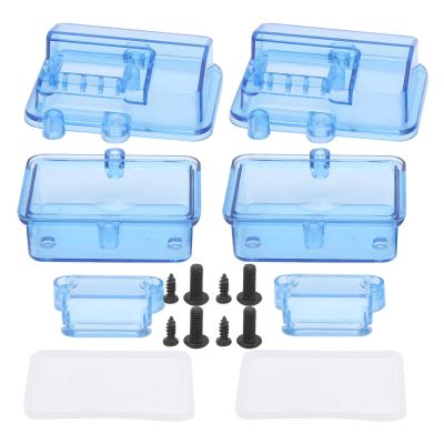 Estink RC Receiving Box, 2Sets Plastic RC Receiver Box Radio Receiver Protector Receiving Box Replacement for RC Car Boat Model Accessories, Transparent Blue