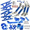 Rcarmumb Upgrades Part for 1/10 Granite/Senton 4x4 3S Blx & Mega 550,Alloy Front Rear CVD & Steering Set & Suspension Arms & Steering Blocks Caster Blocks C-Hubs Stub,Navy Blue view 1