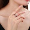 Kemstone Stunning Natural Tourmaline Sterling Silver Ring Colorful Gems Rings for Women (9) view 2