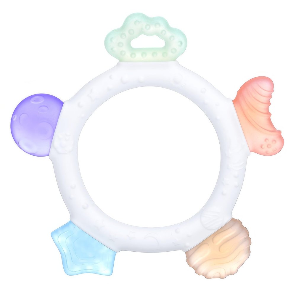 Baby Teething Ring Toys Frozen Silicone Teethers for Babies 0-6-12 Months, Sensory Teething Gums Chew Infant Toys, Boy Girl Baby Gift