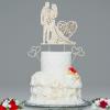 Spiareal 4 Pcs Wedding Cake Topper Mr and Mrs Rhinestone Bride and Groom Love Cake Topper Metal Crystal Heart Shaped Happy Engagement Anniversary Funny Diamond Party Decor for Bridal Shower(Gold) view 1