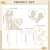 Spiareal 4 Pcs Wedding Cake Topper Mr and Mrs Rhinestone Bride and Groom Love Cake Topper Metal Crystal Heart Shaped Happy Engagement Anniversary Funny Diamond Party Decor for Bridal Shower(Gold) view 2